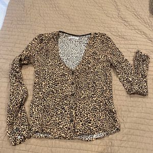 Reformation leopard blouse